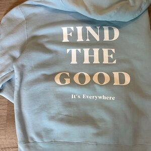 NWOT Find the Good Women's light blue Hoodie with embroidery front!